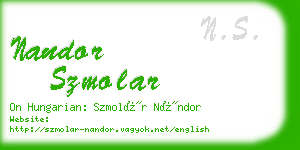 nandor szmolar business card